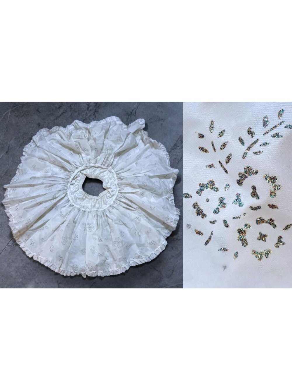 VTG Fantasia Petticoat XL Sparkly Flowers Two Layers Square Dance Circle Skirt